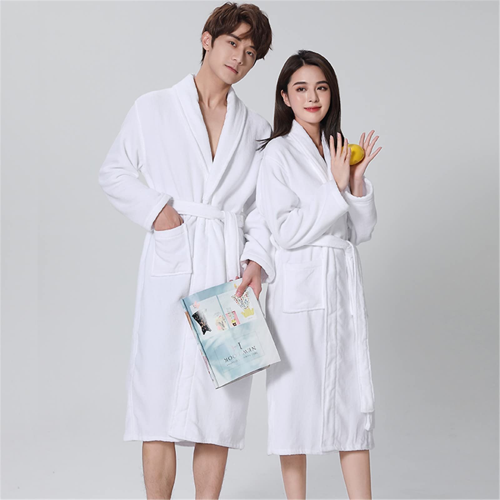 Unisex Cotton Bathrobe - White