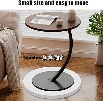 Round Side Table, Coffee Table with Wooden Tray, Modern Style Coffee Tray Table