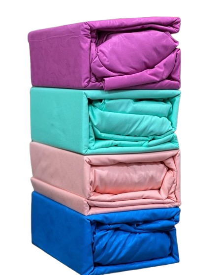 6x6 4pcs Fitted Bedsheets Set, 1 Fitted Sheet, 1 Flat Sheet And 2 Pillowcases - Navy Blue