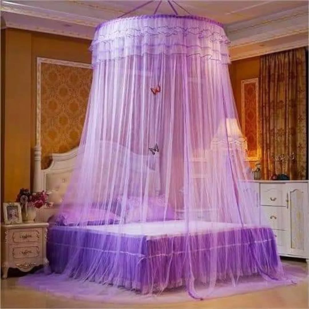 6x6 Round Hanging Mosquito Net - Purple