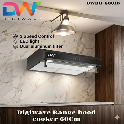 60cm Digiwave Chimney hood Extractor Range Hood - Black