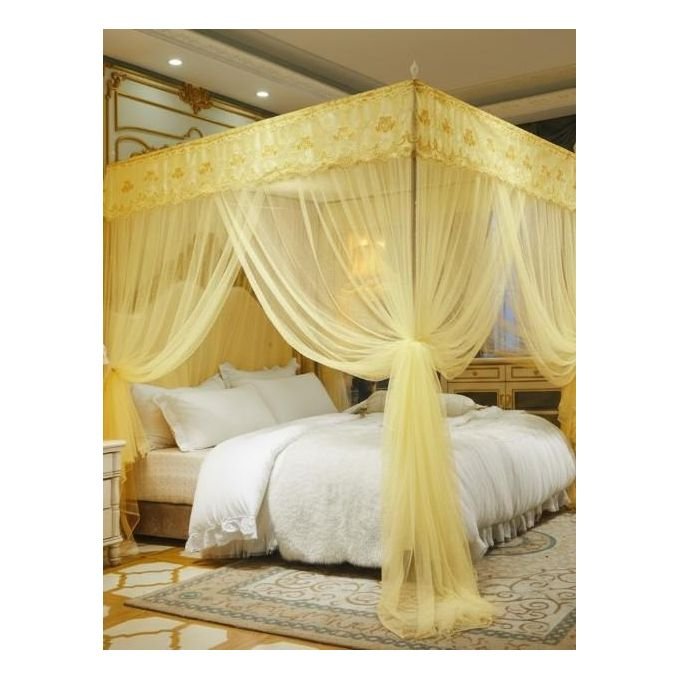 4x6 Mosquito Net with 4 Stainless Steel Stands & 3-Door Design – Cream