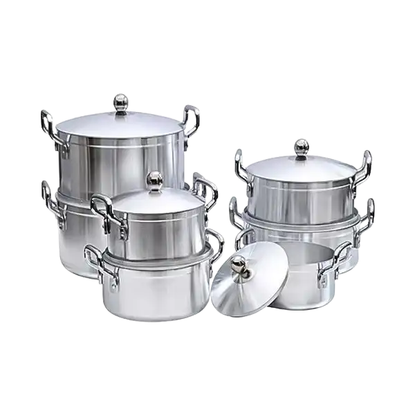 7 Piece Heavy Stainless Steel Saucepans/Cookware - Silver
