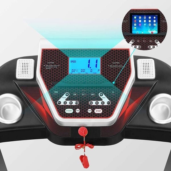 Folding Electric Treadmill Auto Incline Lcd Home Gym 14km/hr