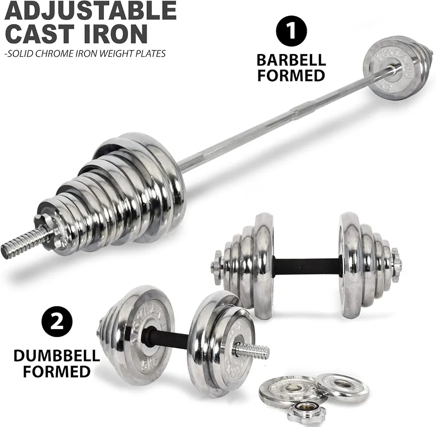 Original York Barbell And Dumbells 2025 Model Set, 50kg - Silver