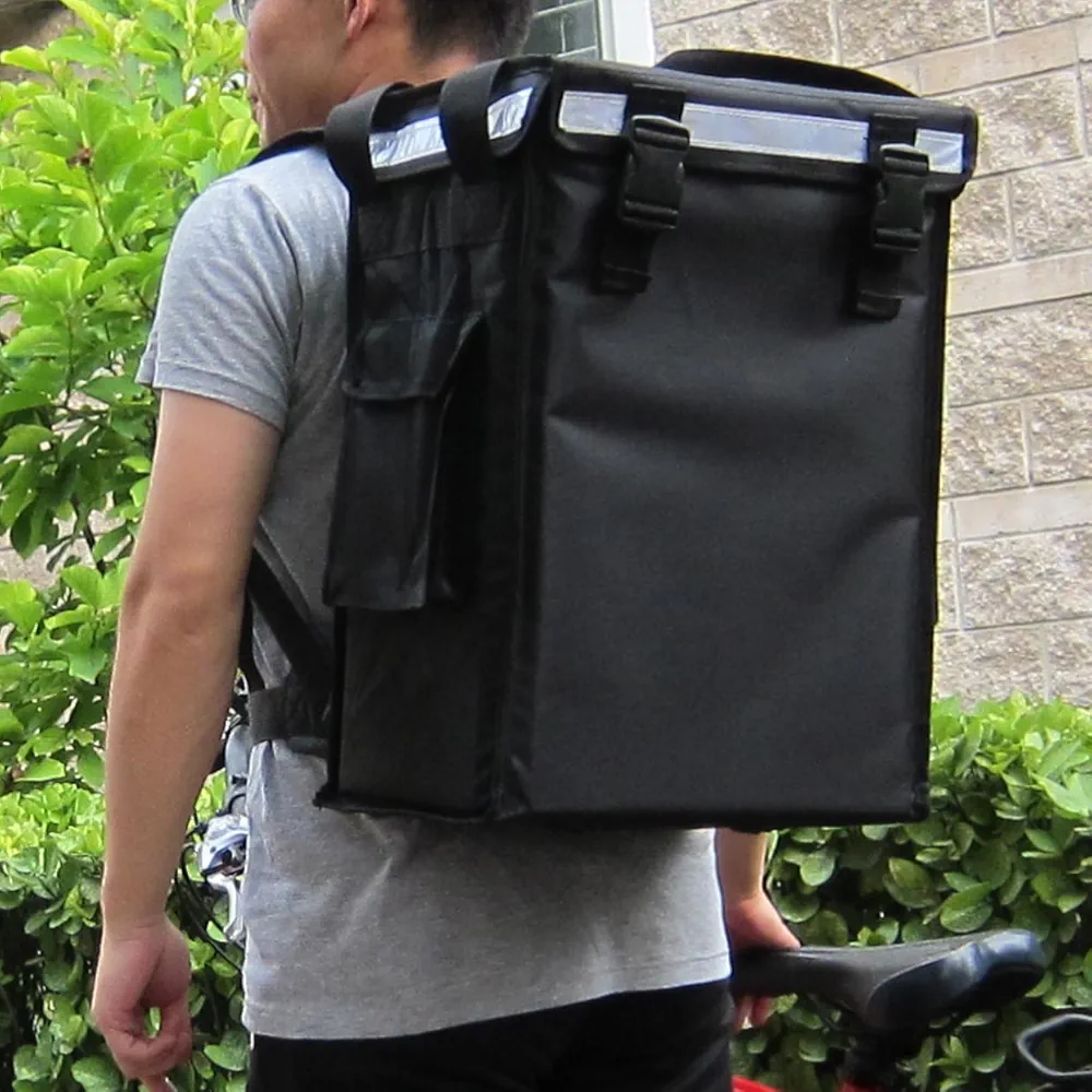 Professional Insulated Food Delivery Backpack with Reflective Safety Strip - Multicolor