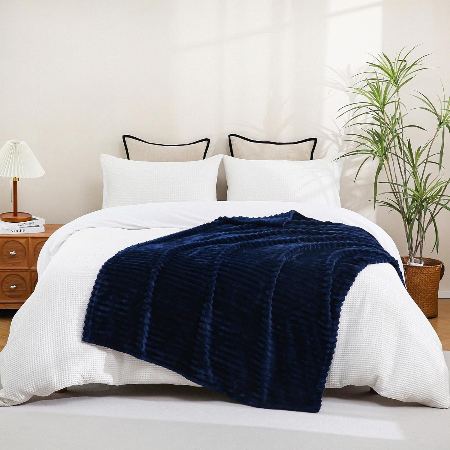 5*6 Soft warm  Fleece Throw Blanket - Blue