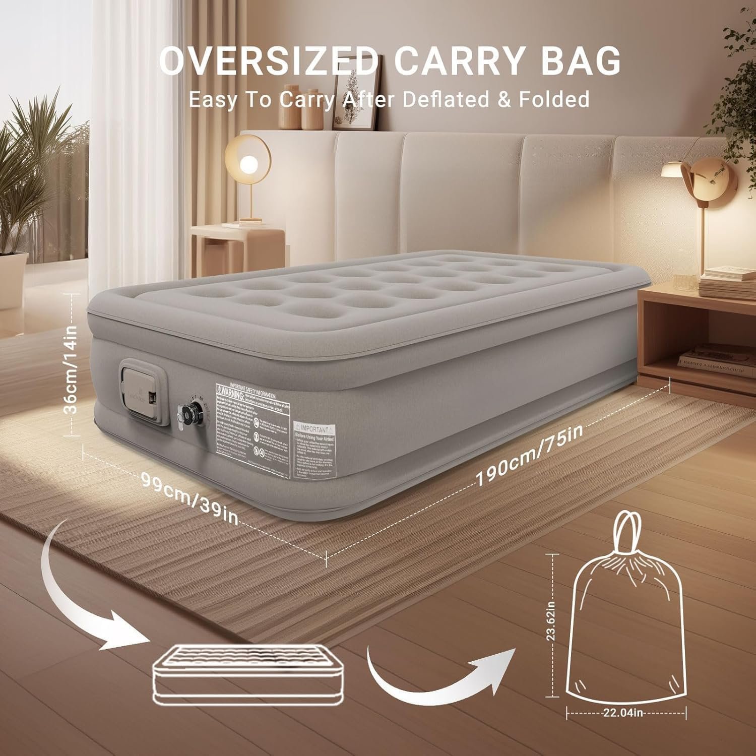 Self inflatable mattress 3x6 Comes with 1 pillow  With Pump