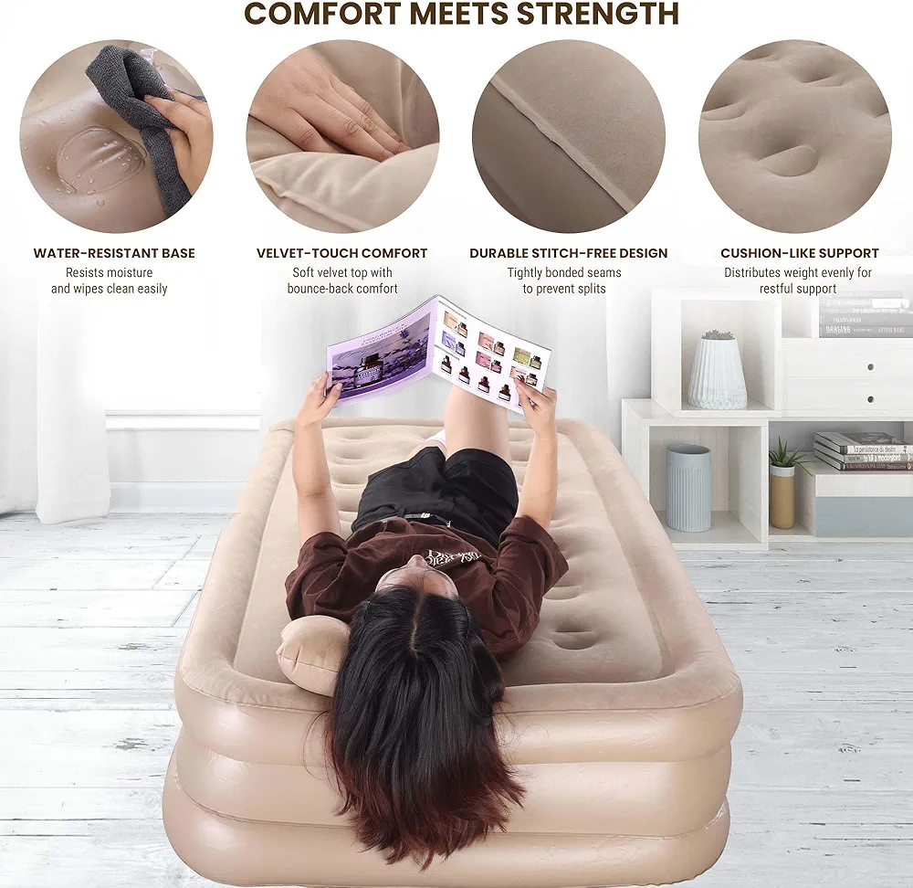 3x6 Inflatable Air Mattress With Built-in Electric Pump For Inflation