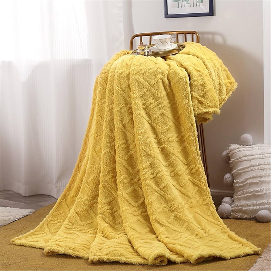 5x6 Ultra Soft Warm Throw Fleece Blanket - yellow