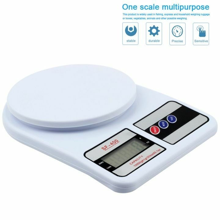 10000g LCD Digital Kitchen Tool Food Weighing Scales -White