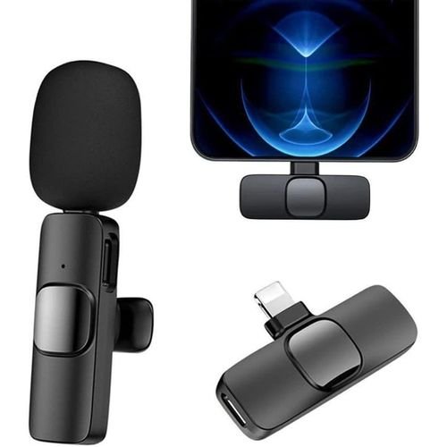 K9 Professional Microphone Wireless Lavalier Microphone For Android Type C & IPhone.