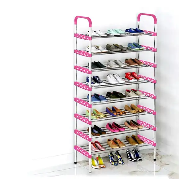 8 Layer Shoe Rack 28 Pairs - Pink