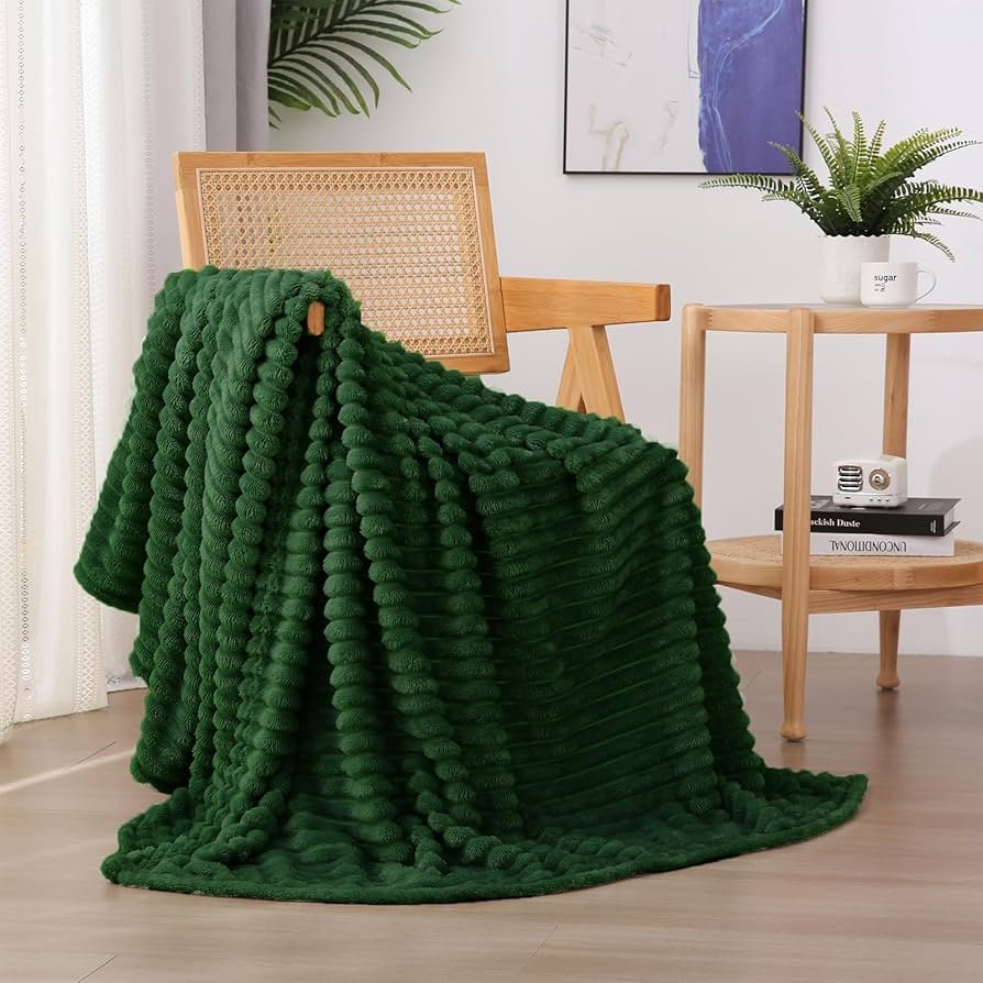 5*6 Soft warm  Fleece Throw Blanket - Green
