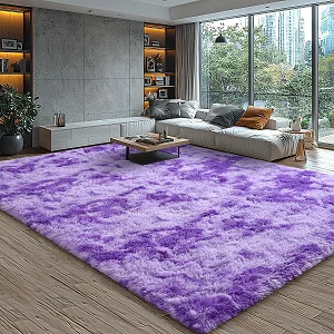 1.5 x 2m Soft Fluffy Center Carpet – Purple Medium Shaggy Area Rug
