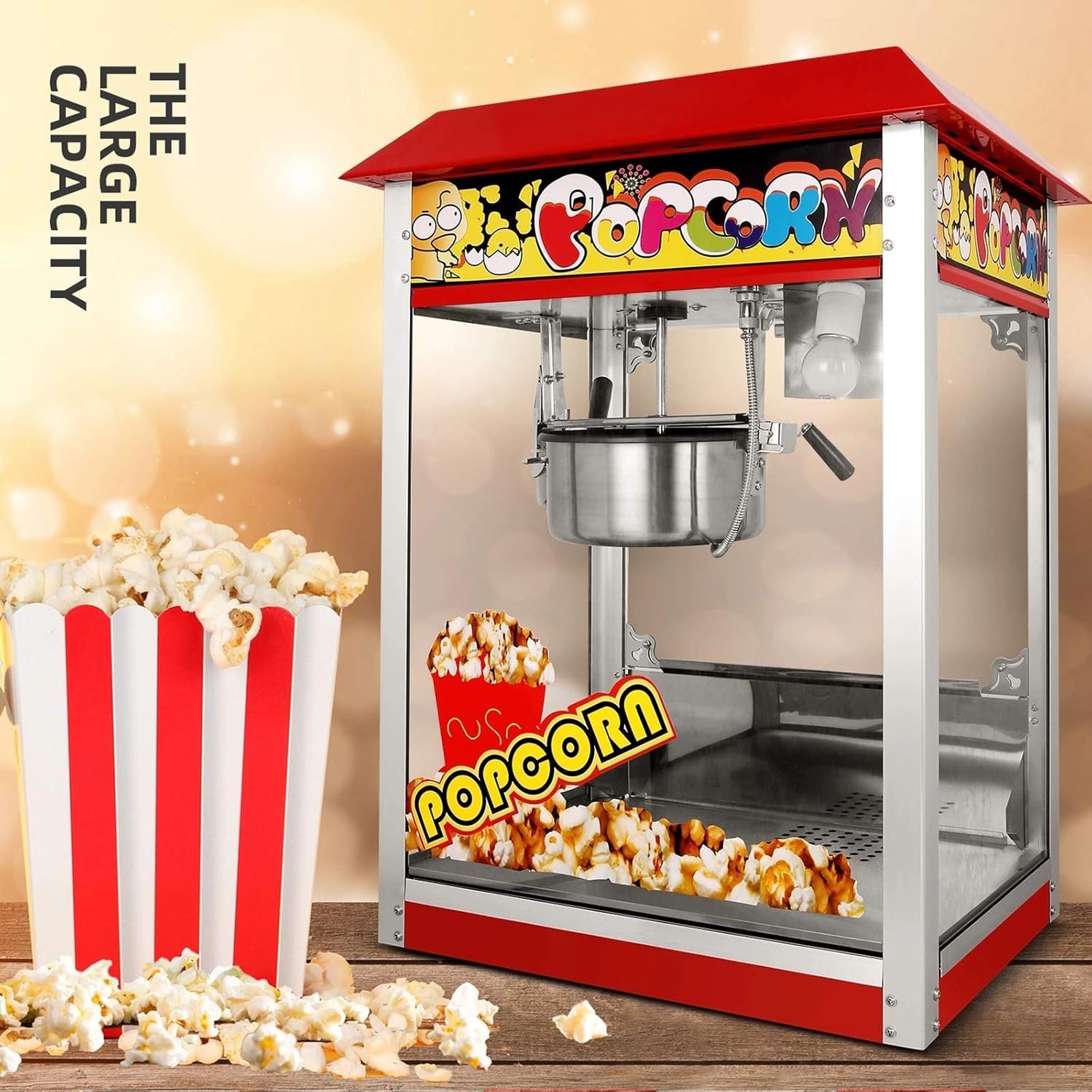 Stainless Steel Electric Popcorn Maker – Fast Hot Air Popcorn Machine