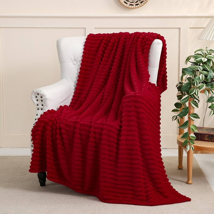 5*6 Soft warm  Fleece Throw Blanket - Maroon