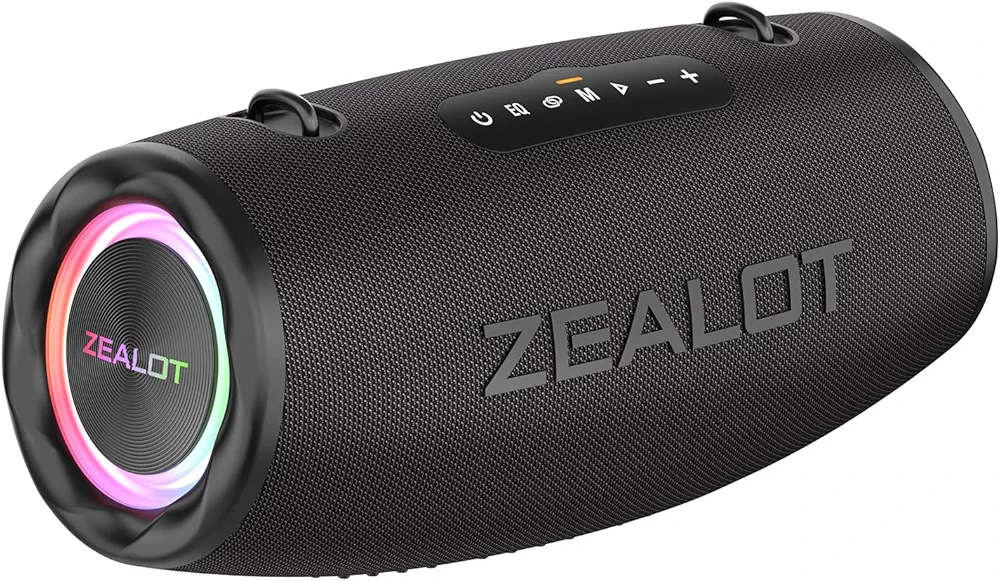 ZEALOT S87 Bluetooth Speaker, 80W Portable Loudspeaker with Deep Bass, IPX6 Waterproof