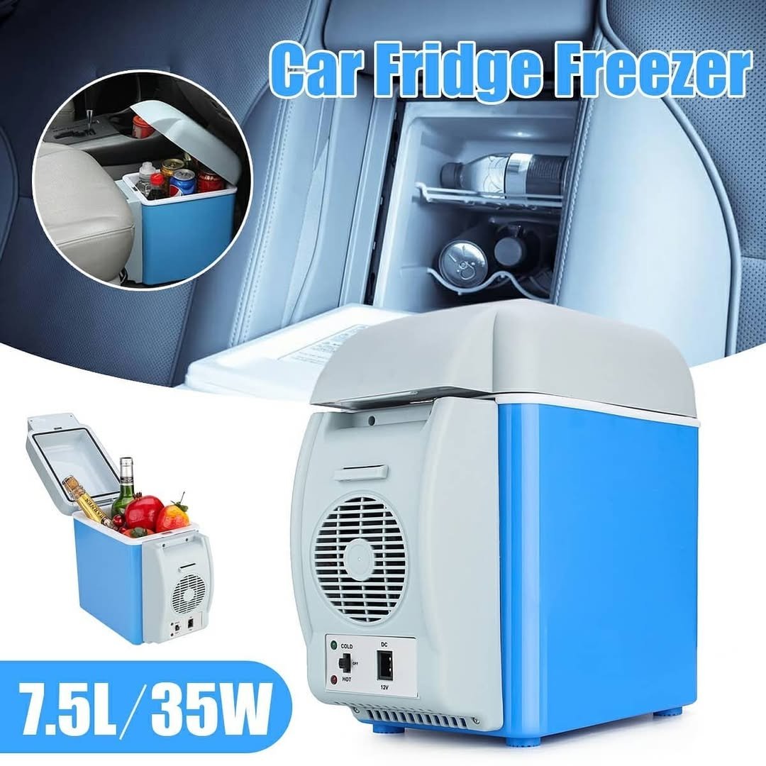 7.5L Mini Portable Car Refrigerator - Blue And White