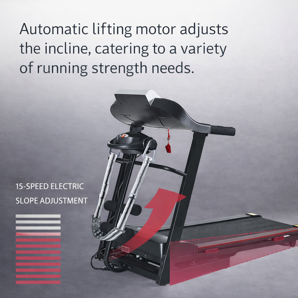 Folding Electric Treadmill Auto Incline Lcd Home Gym 14km/hr