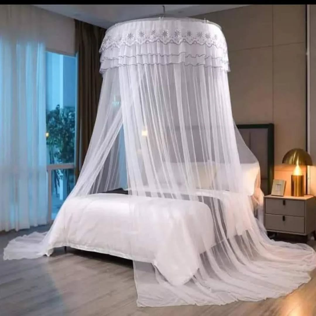 6x6 Round Hanging Mosquito Net - White