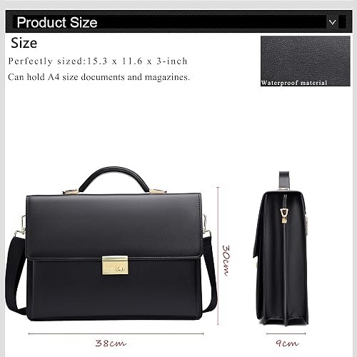 Men’s Leather Business Briefcase Shoulder Laptop Bag – Professional Work Bag