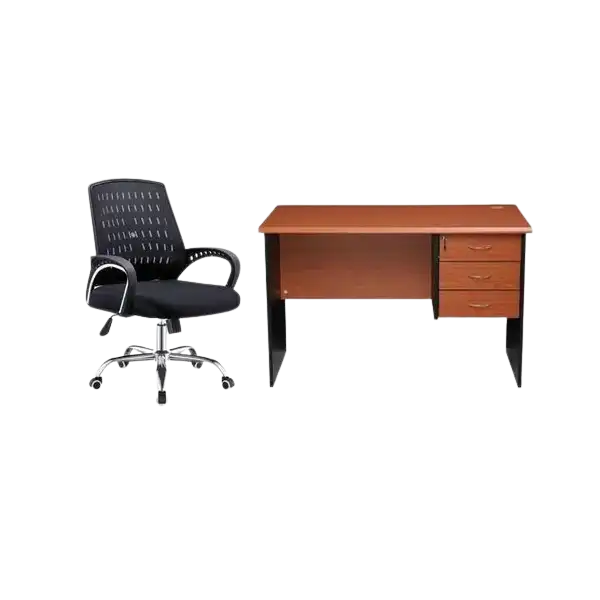 A Set Of Office Chair And A Table 120cm