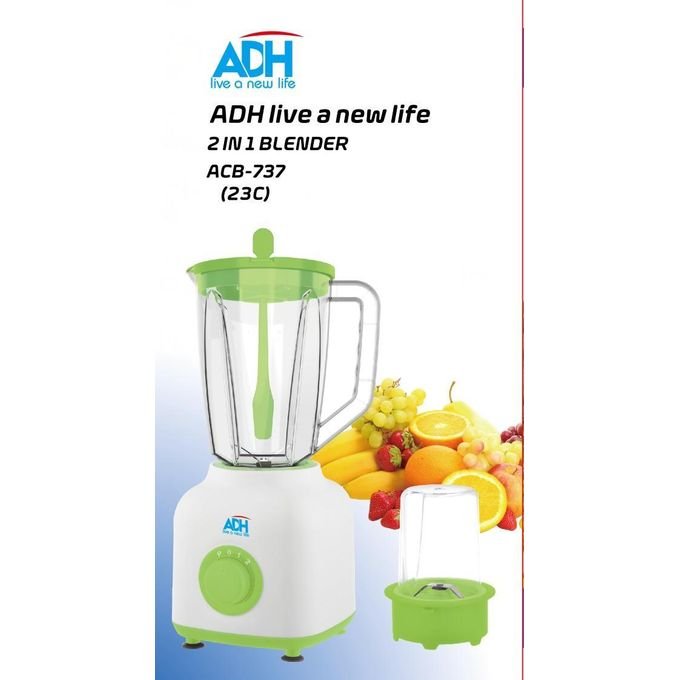 ADH 2-in-1 Ice-Crushing Blender – White & Green