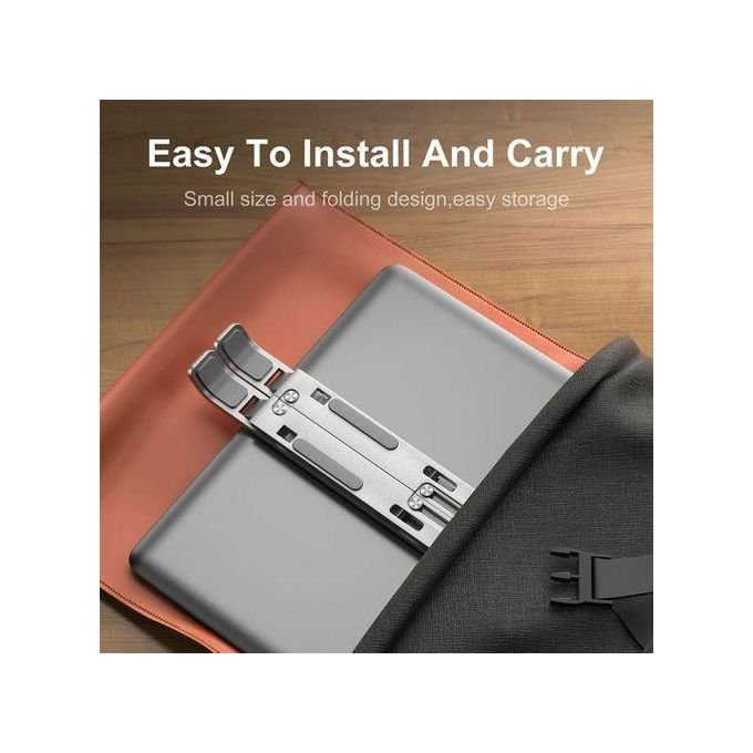 Metallic Aluminum Laptop Stand – Silver - 5Kg Capacity