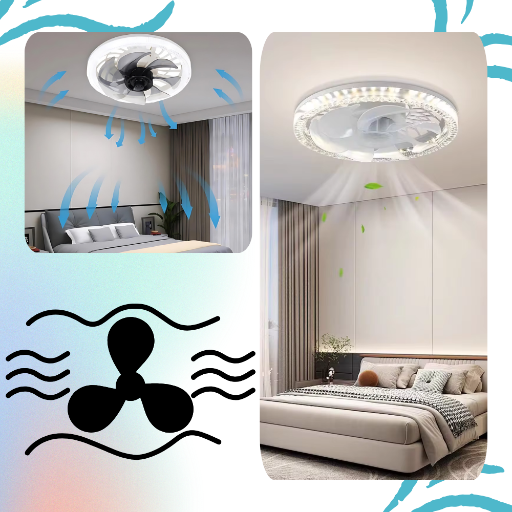 LED Ceiling Fan Lamp With Remote Control for Adjustable Lighting And Speed