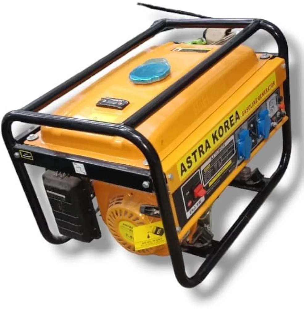 Astra Korea 1.5KVA Gasoline Portable Generator with Manual Recoil Starter - Yellow