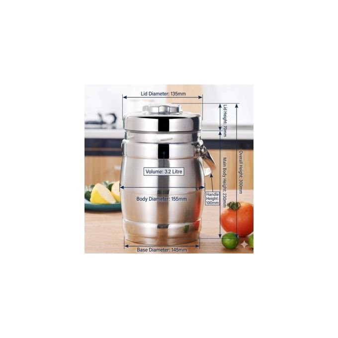 Aulun 2.5 Litres Insulated Food Flask – Silver