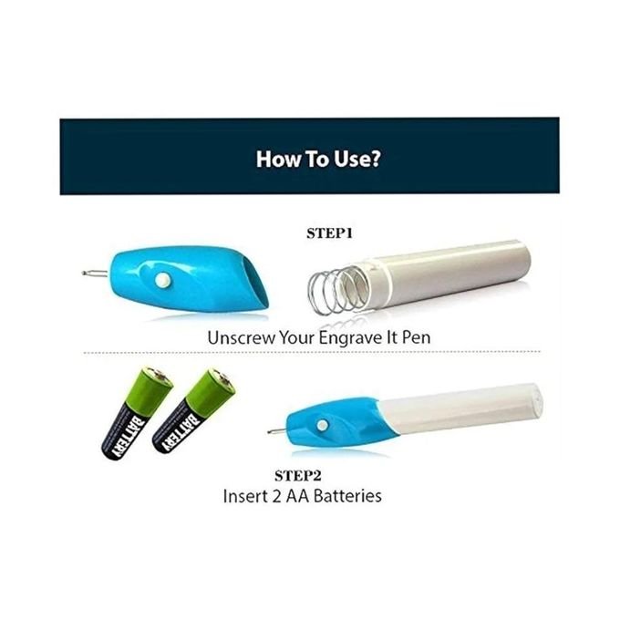 Battery Operated Engraving Pen – Portable Rotary Engraver with 2 Tips