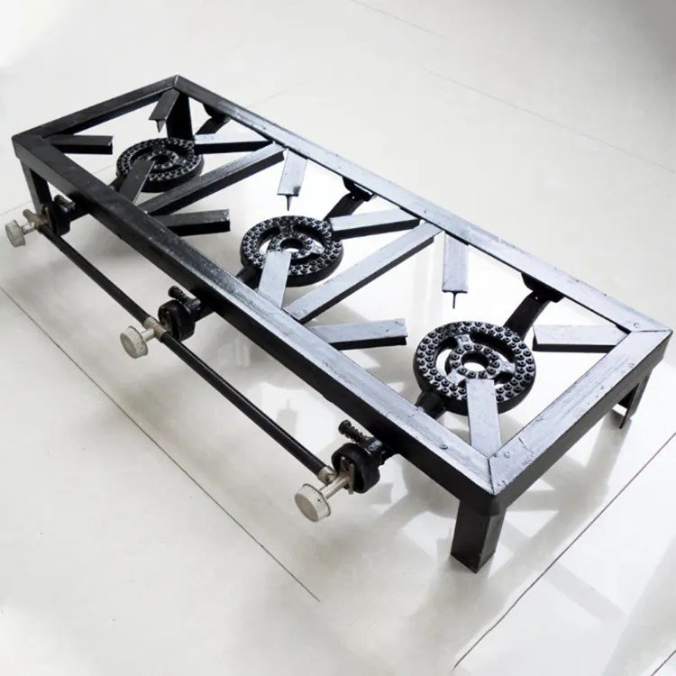 Tripple 3 Gas Stove Burners  For Commercial Use - Black