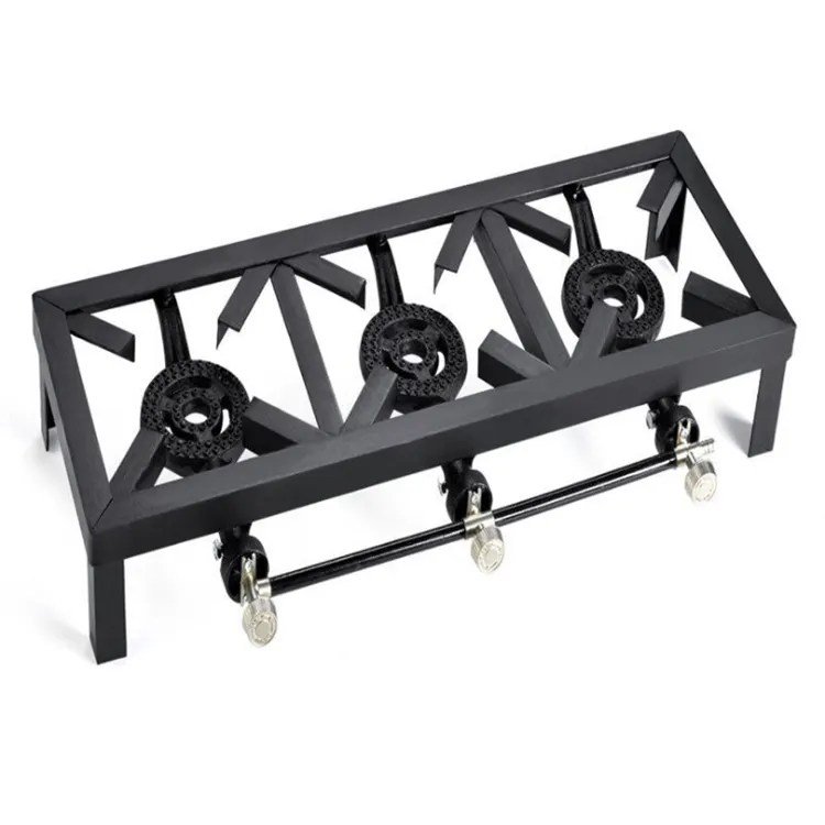Tripple 3 Gas Stove Burners  For Commercial Use - Black