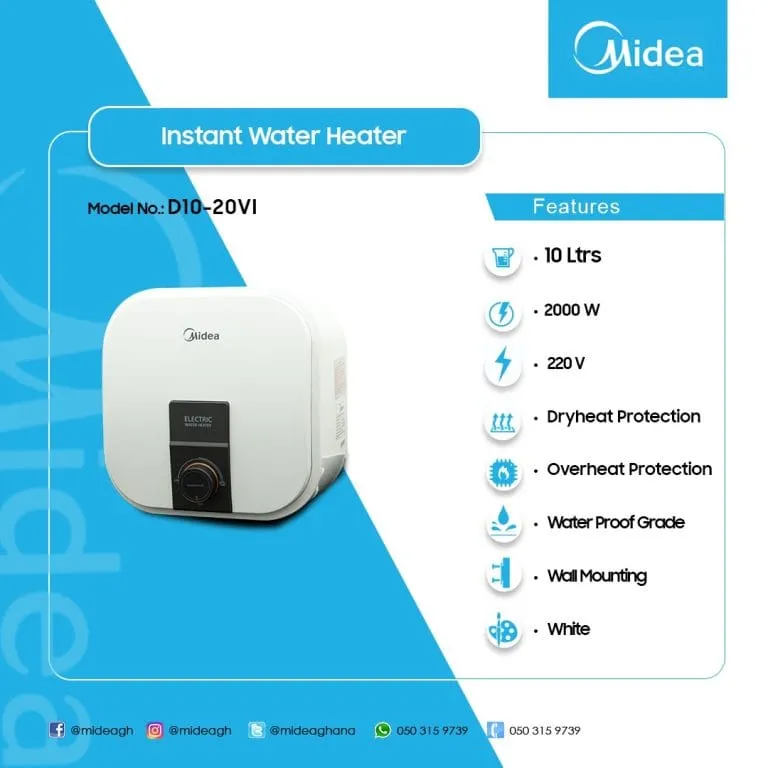 Midea 10L Electric Water Heater (Model: D10‑20VI)