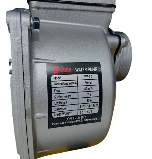 Edon Petrol Water Pump - 3-Inch Inlet & Outlet, High-Flow Irrigation Pump