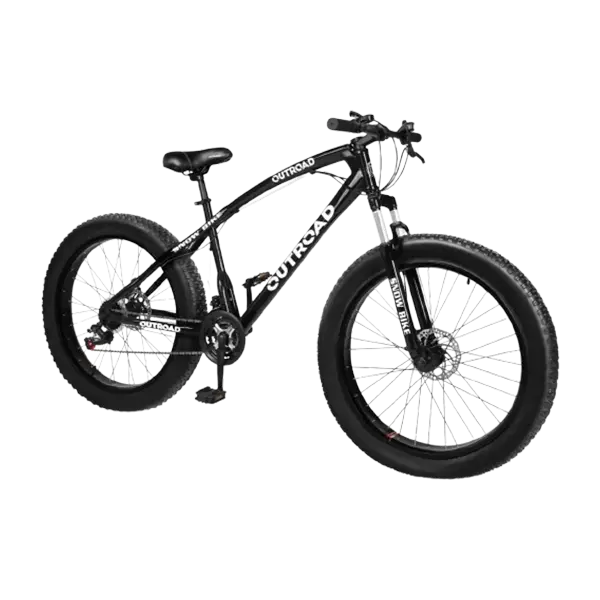 Fat Tire Mountain Bike, 26 Inch Size, 7 Gear Speed - Black