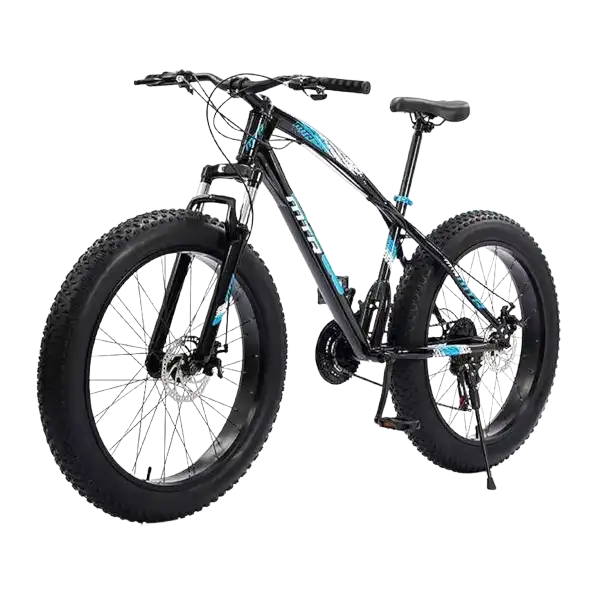 Fat Tire Mountain Bike, 26 Inch Size, 7 Gear Speed, Black