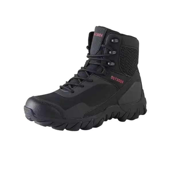 Genuine Leather High-Top Black Shoes