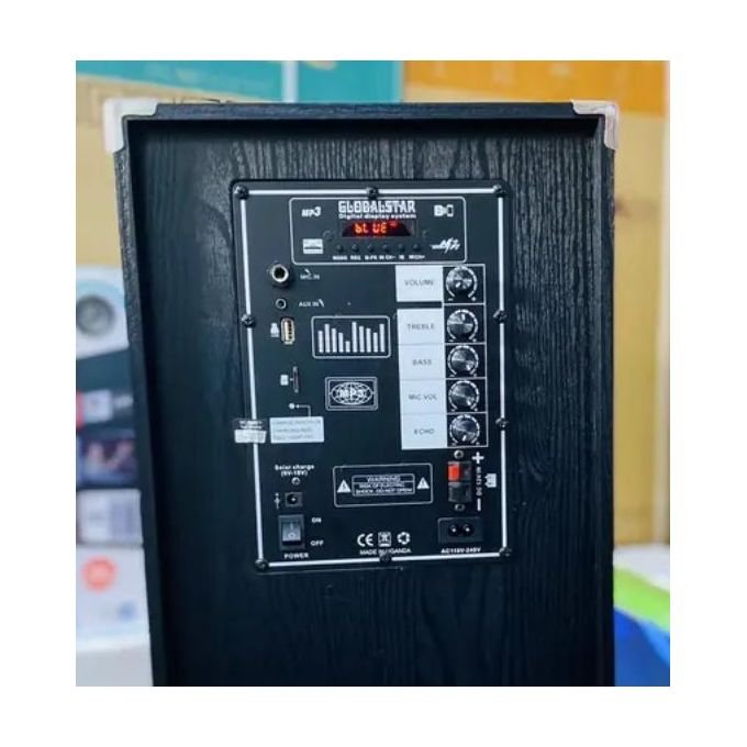 Globalstar L-1202 Rechargeable Bluetooth Speaker – Wireless Microphone, FM Radio, USB & SD Card
