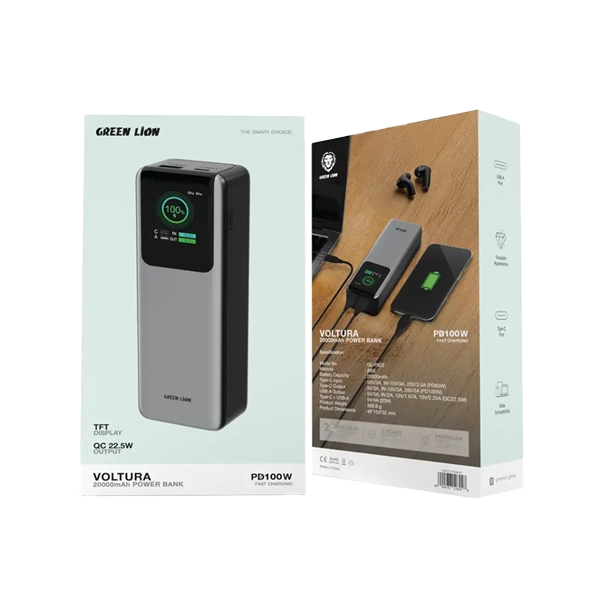 Green Lion Voltura 20000mAh Power Bank PD100W