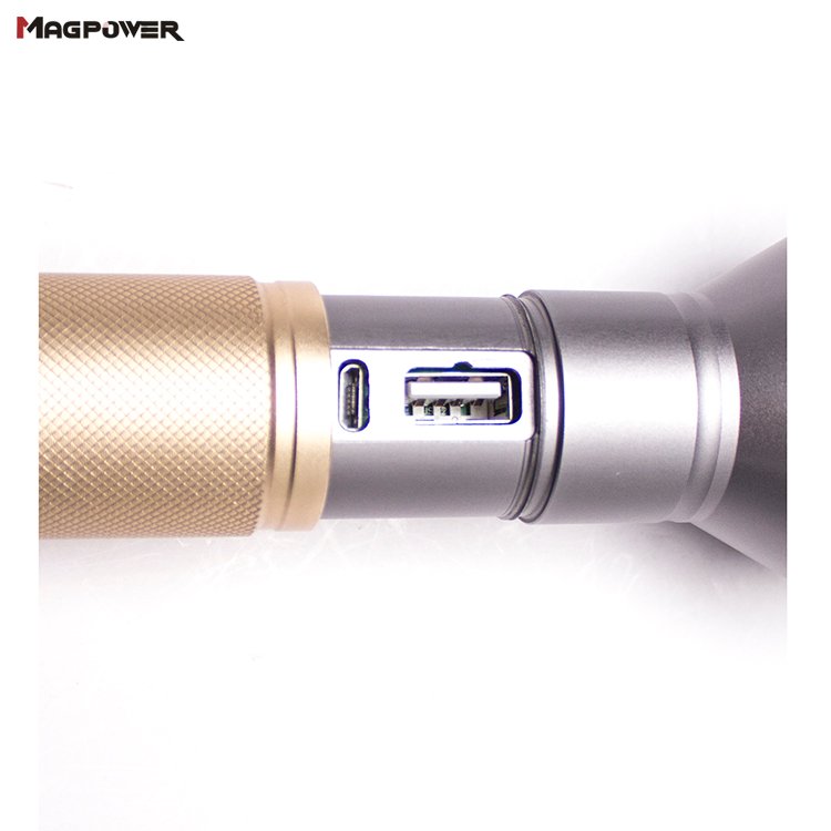 Geepas Rechargeable LED Flashlight with Inbuilt Power Bank - Multicolor