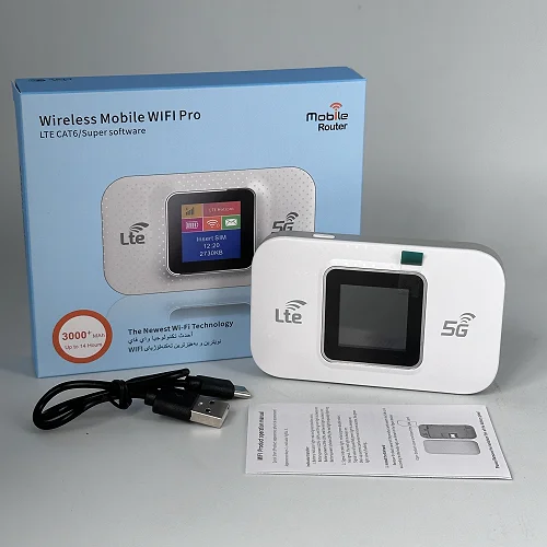 Portable 5G LTE WiFi Router with SIM Card Slot, 3000mAh Rechargeable Battery – Open to All SIM Card