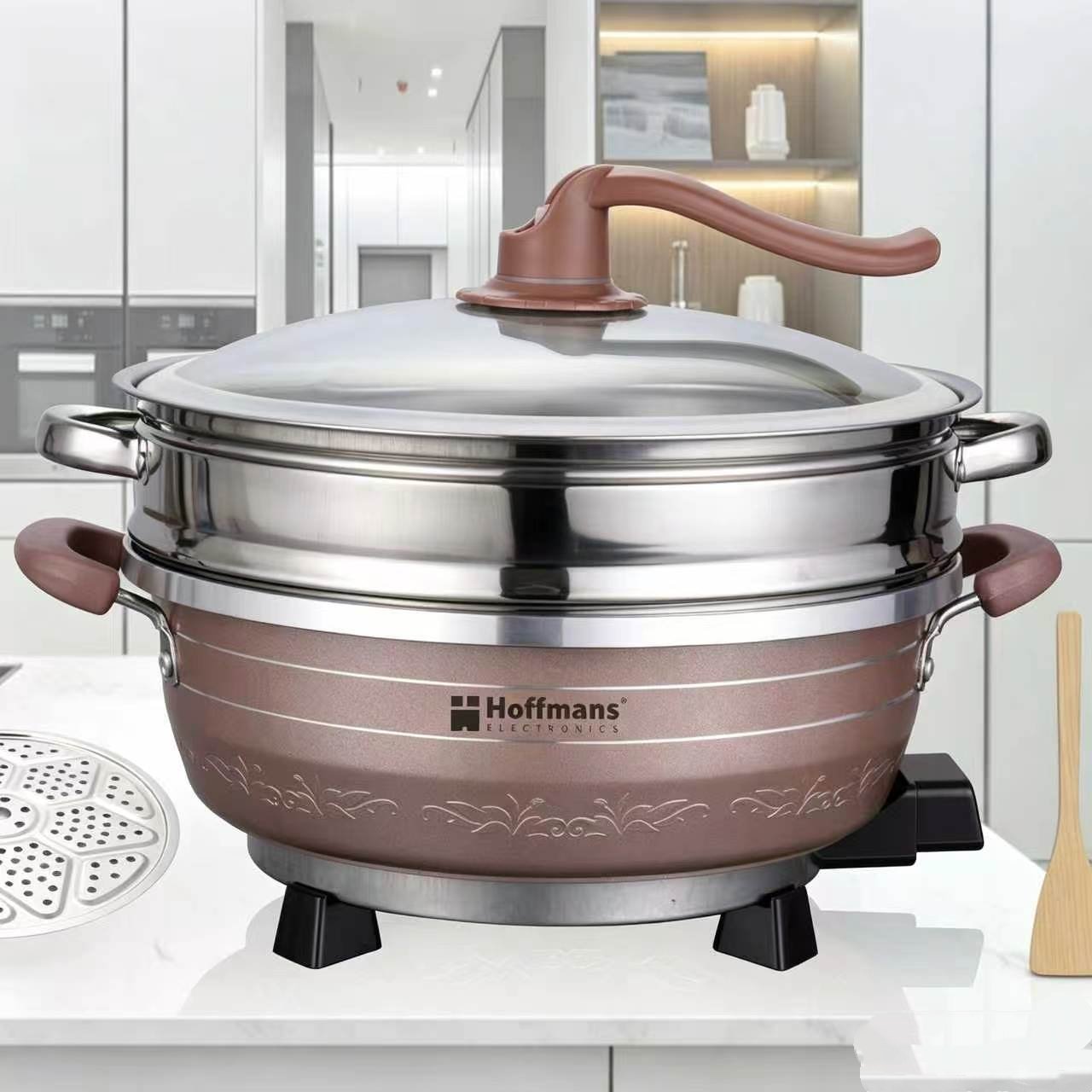 Hoffmans 8-liter Electric Hot Pot With Steamer - HM-3031