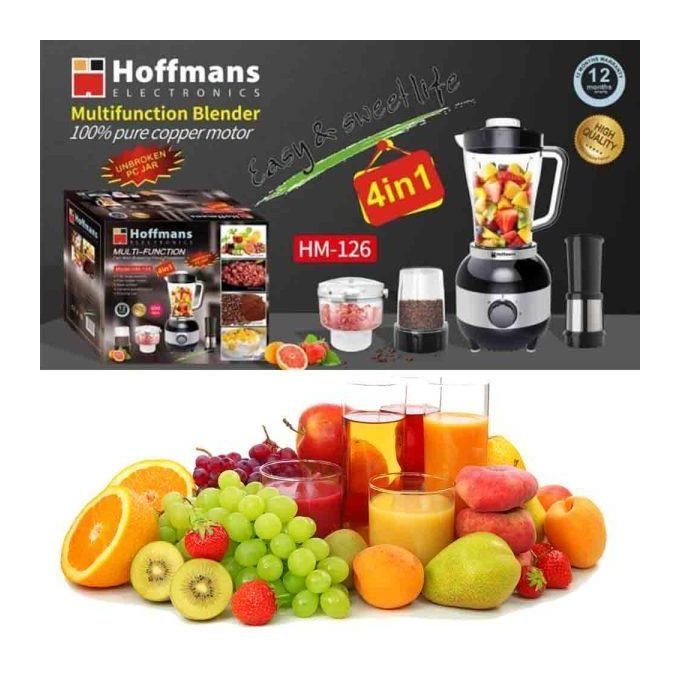 Hoffmans Multi-Function 4-in-1 Blender – Juicer, Fruit Mixer & Food Processor