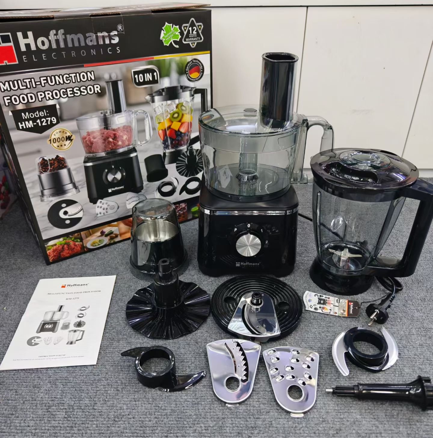 Hoffmans HM-1278 8-in-1 Kitchen Food Processor & Blender – 1000W