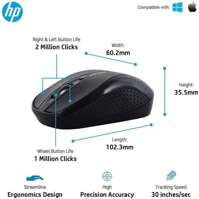 HP Wireless Keyboard and Mouse Set – Black