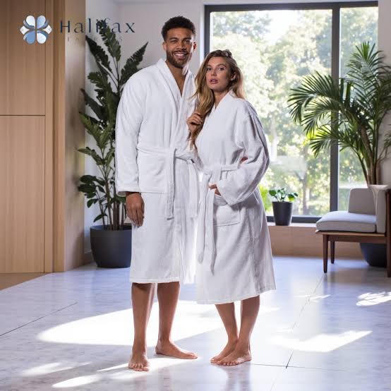 Unisex Cotton Bathrobe - White