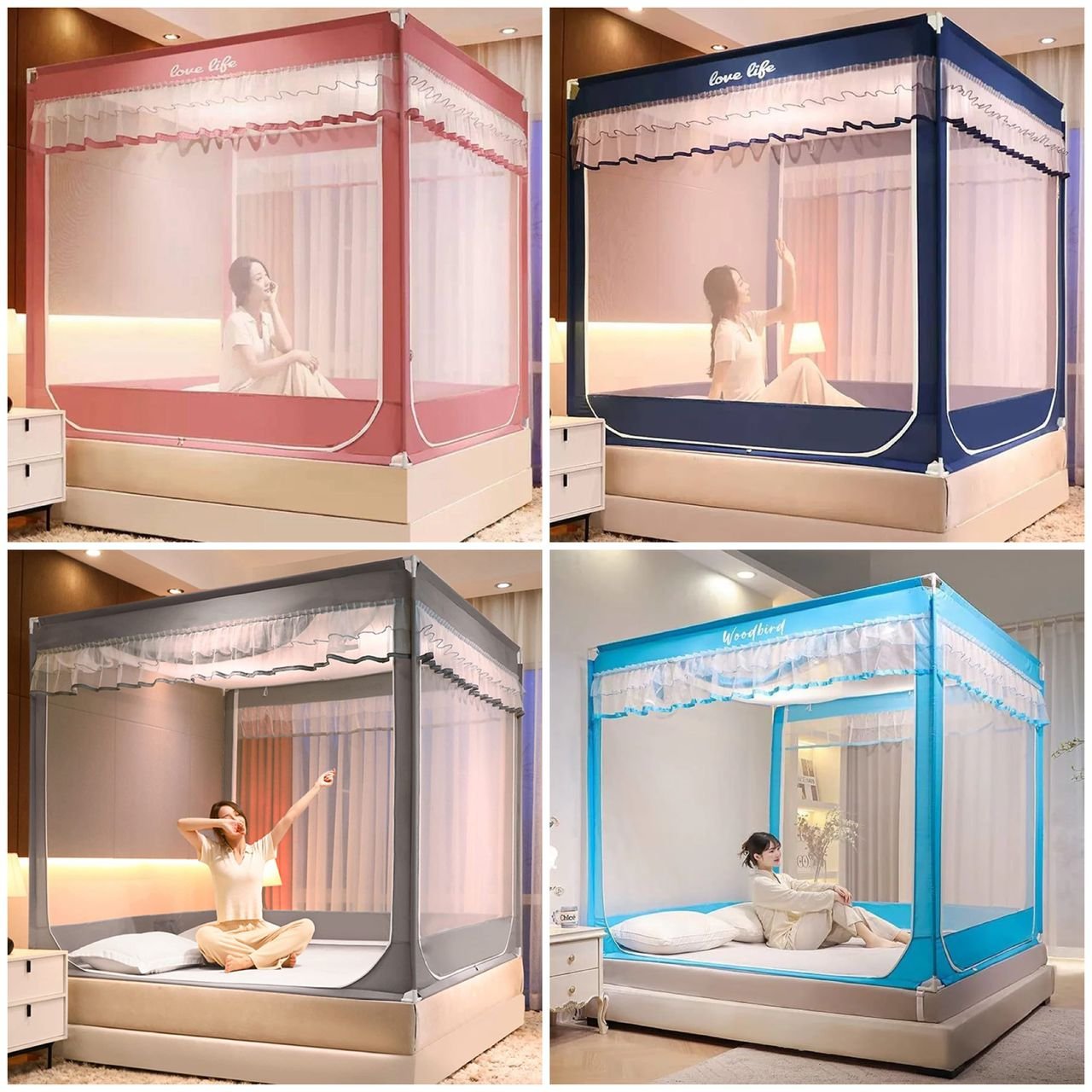 6x6 Tent Square  Mosquito Net - Multicolor Vary  Prints